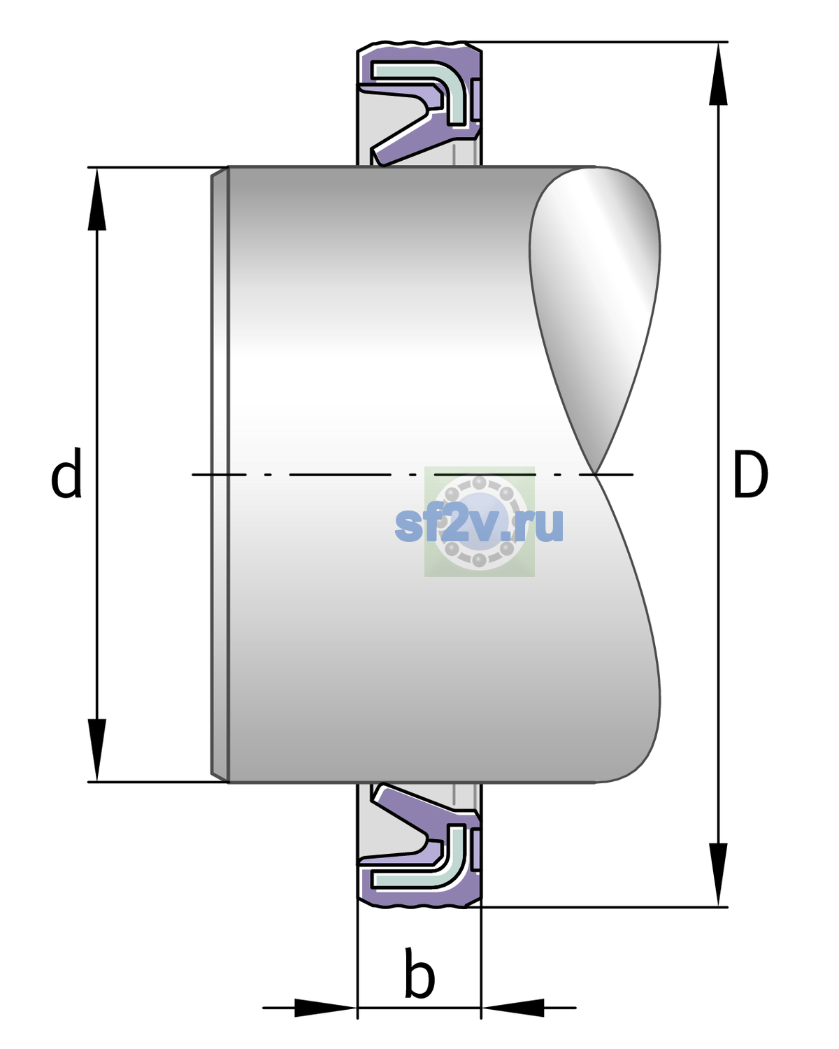 Схема подшипника G15X23X3