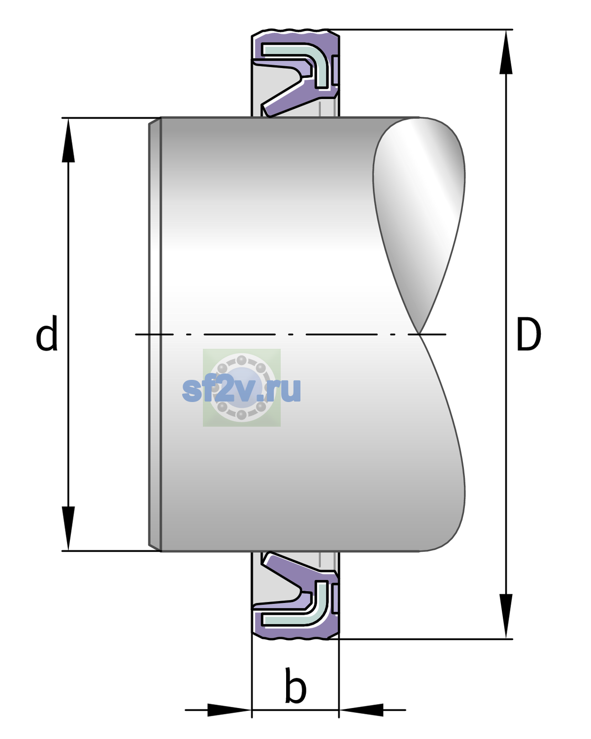 Схема подшипника G16X24X3