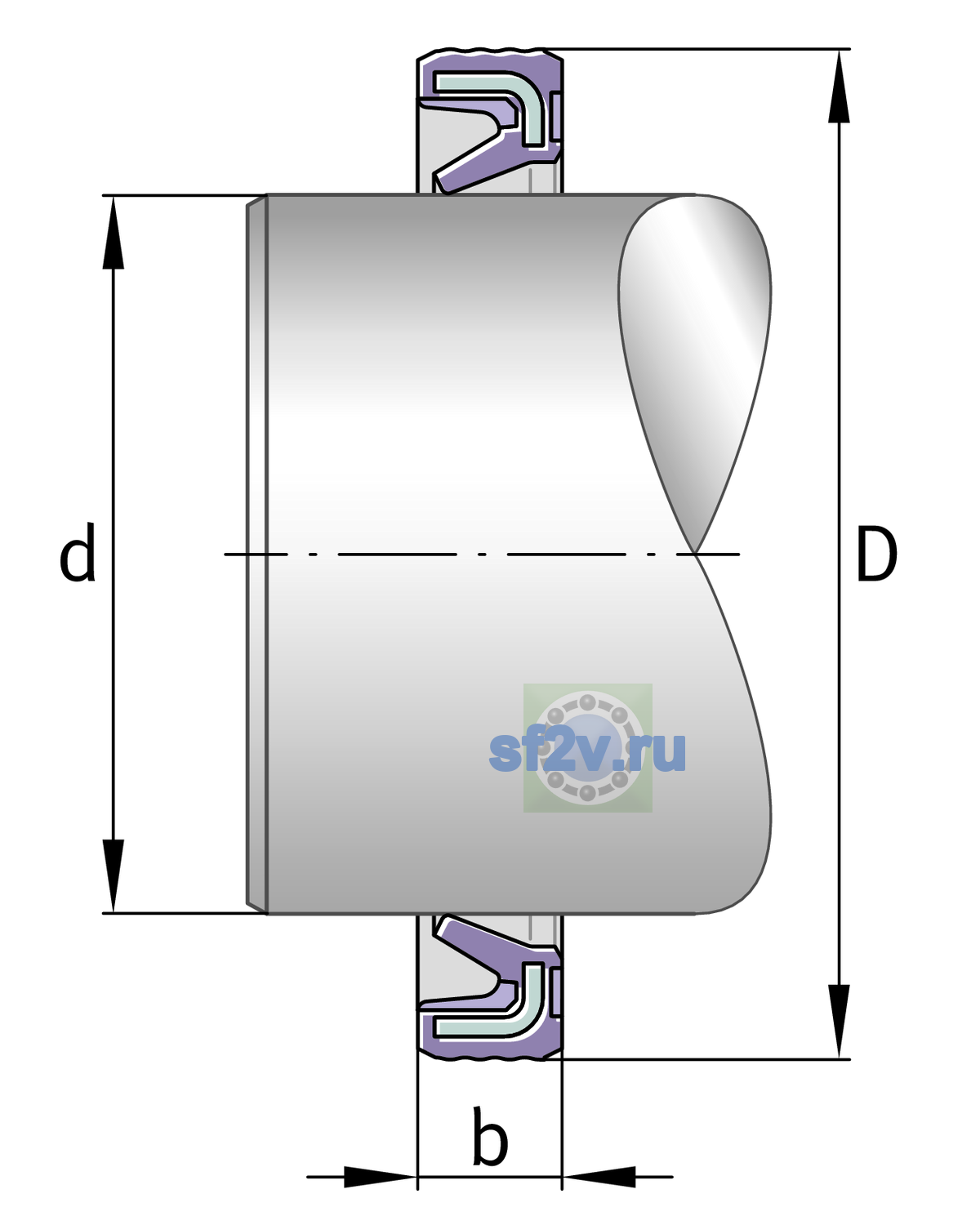 Схема подшипника G16X25X3