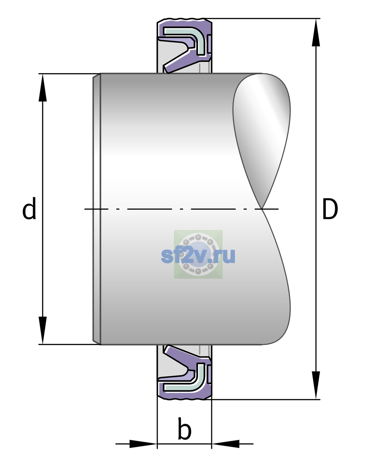 Схема подшипника G17X25X3