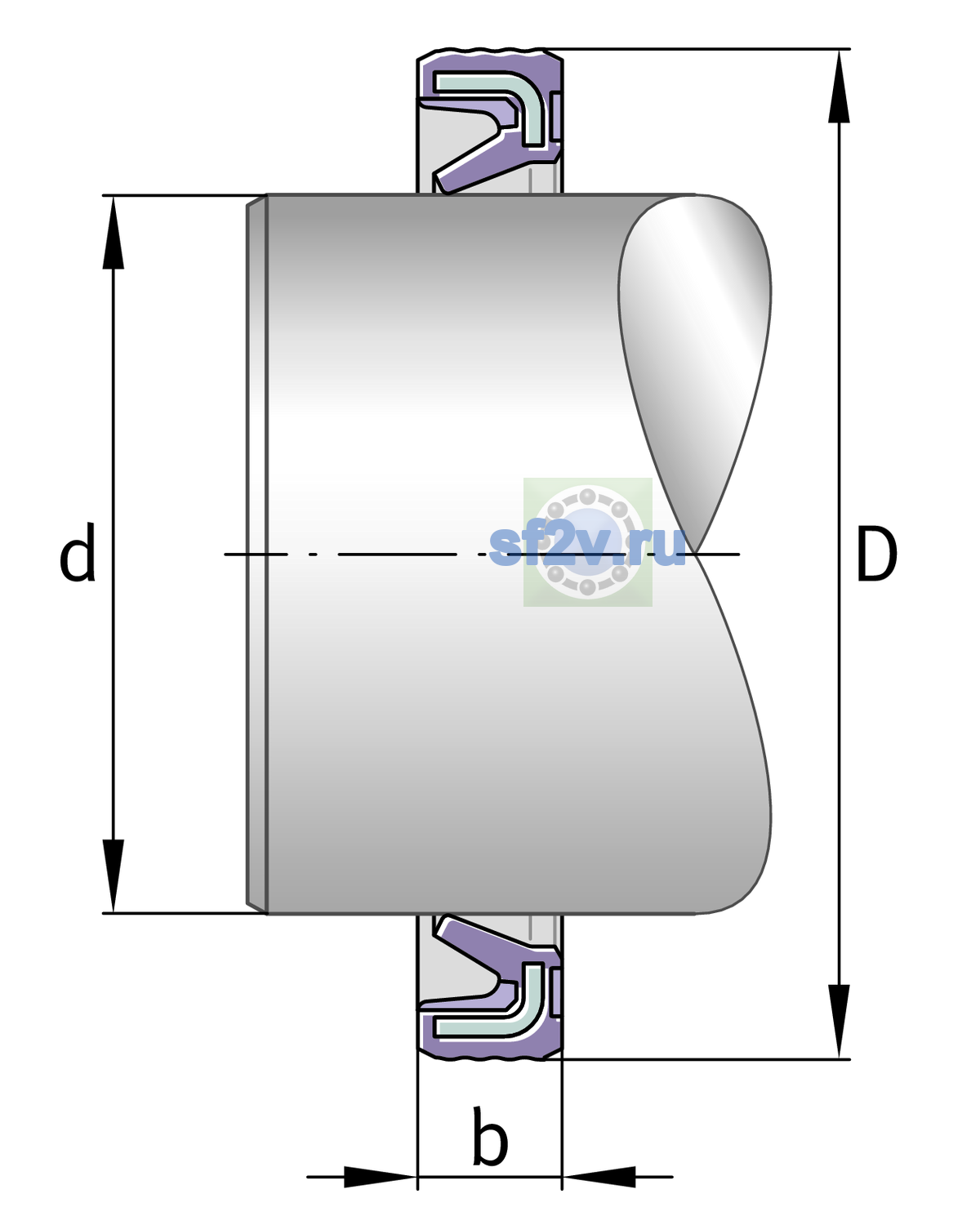 Схема подшипника G18X26X4