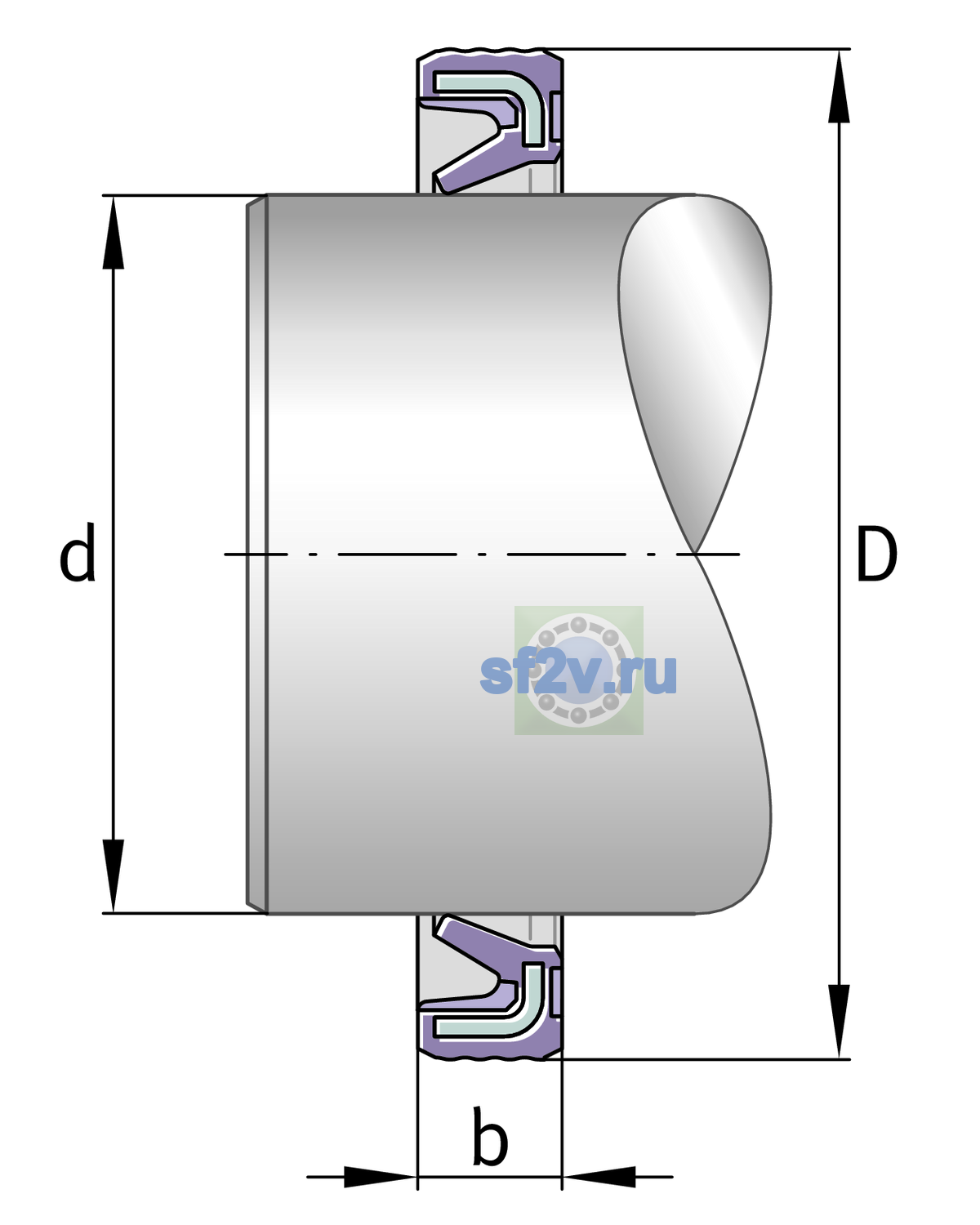 Схема подшипника G21X29X4
