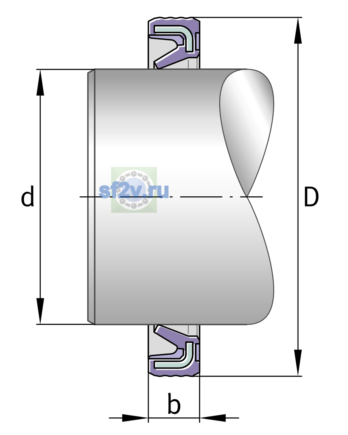 Схема подшипника G22X30X4