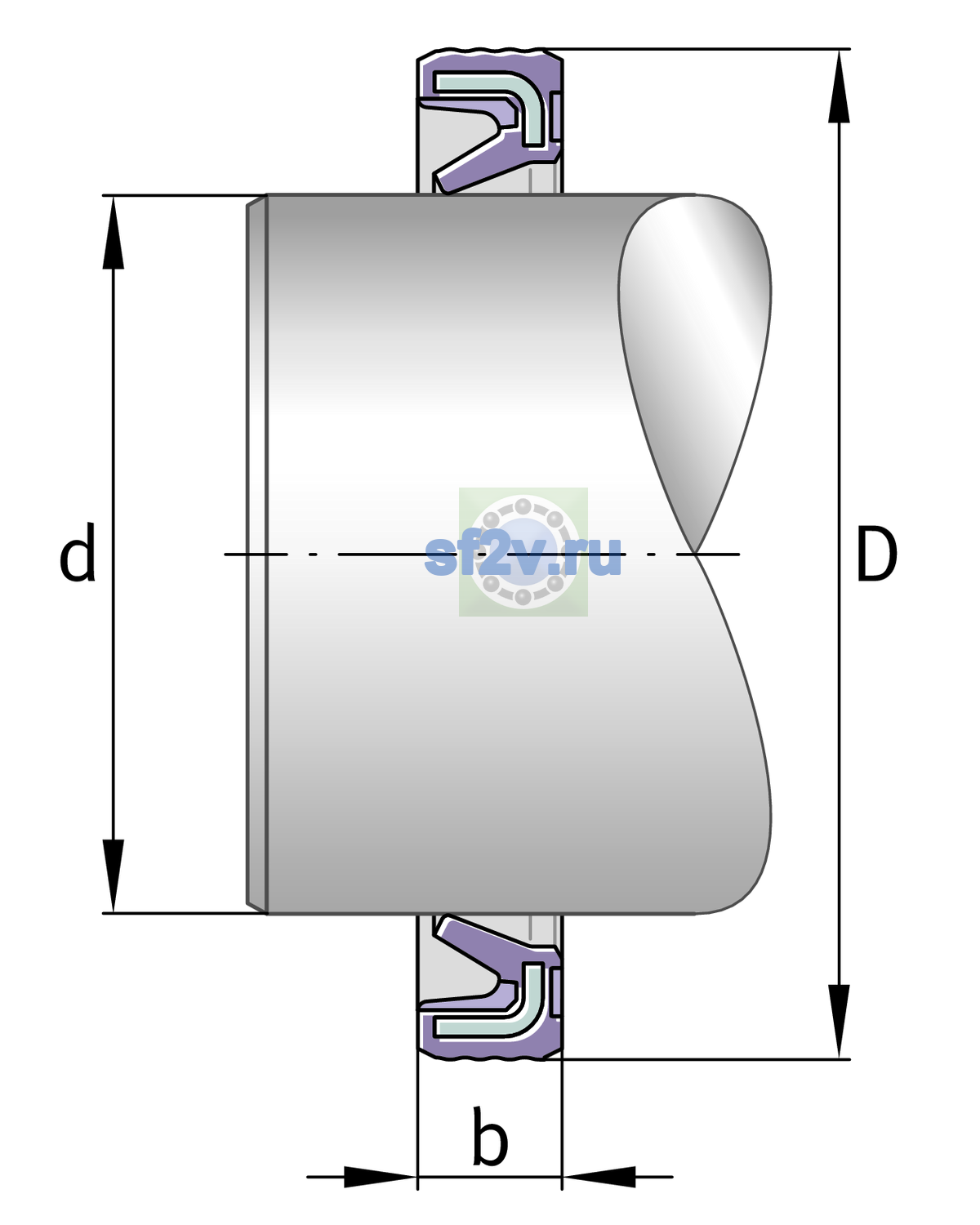 Схема подшипника G25X32X4