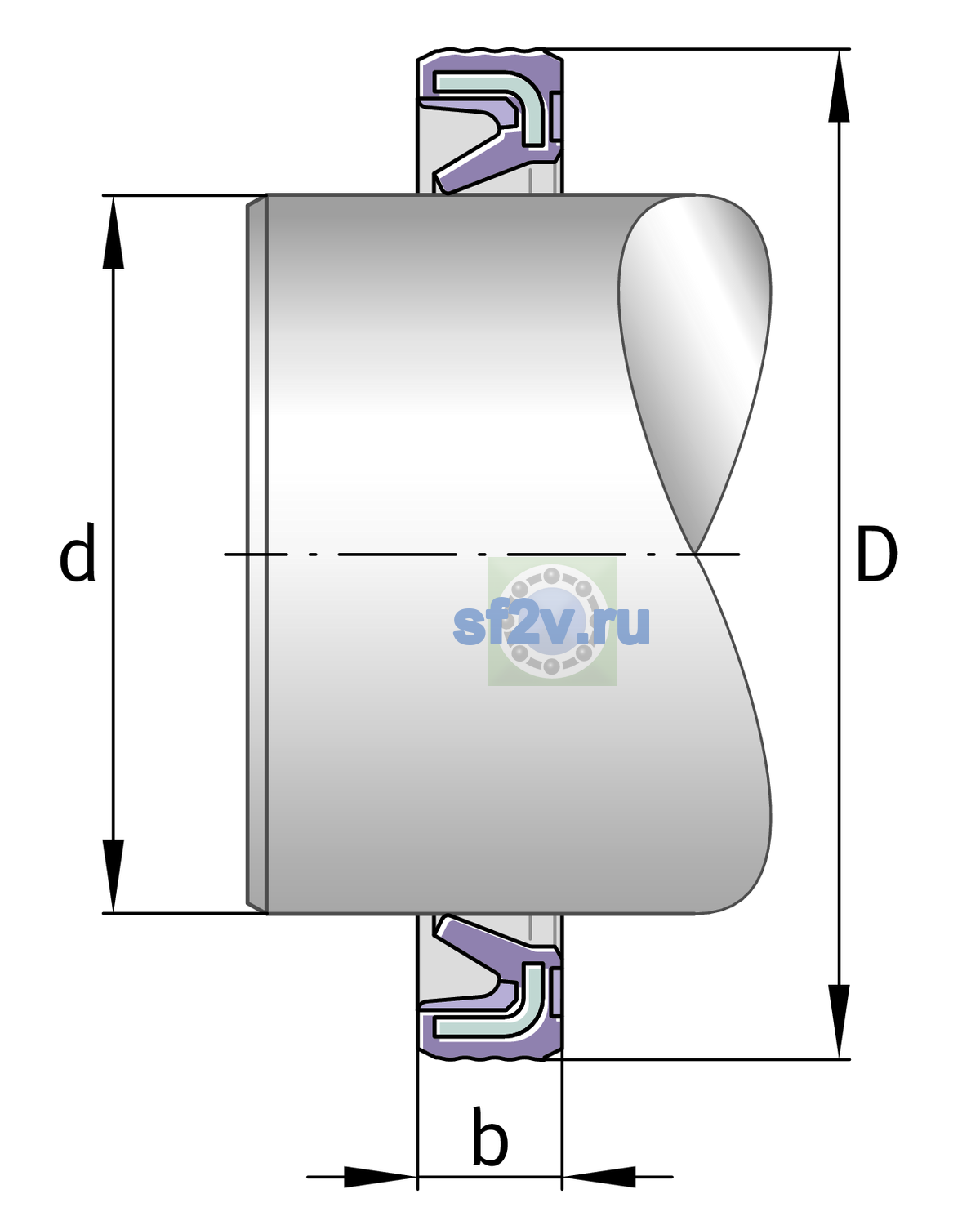 Схема подшипника G25X33X4