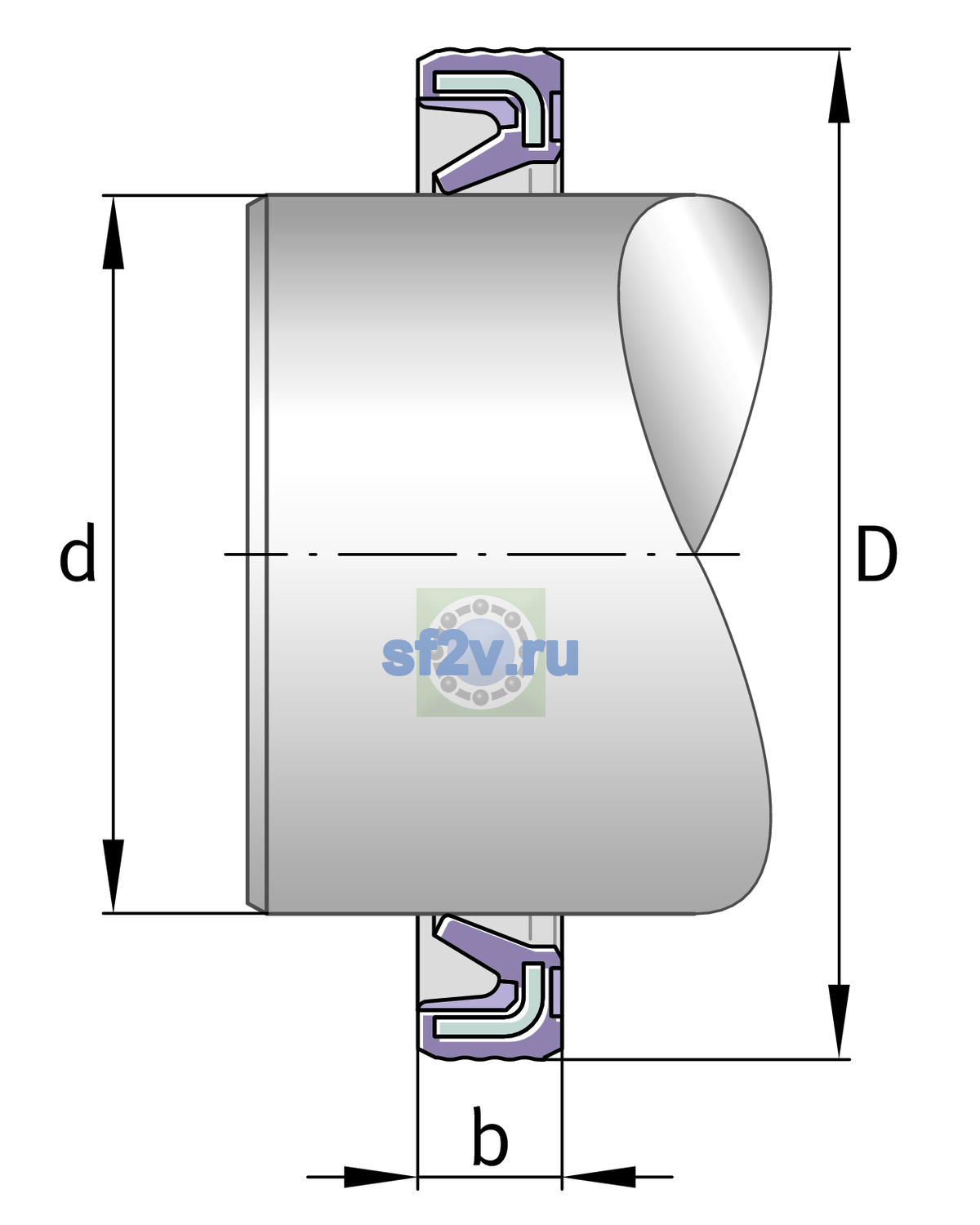 Схема подшипника G28X35X4