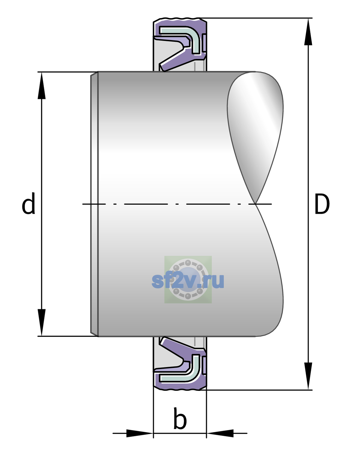 Схема подшипника G28X37X4