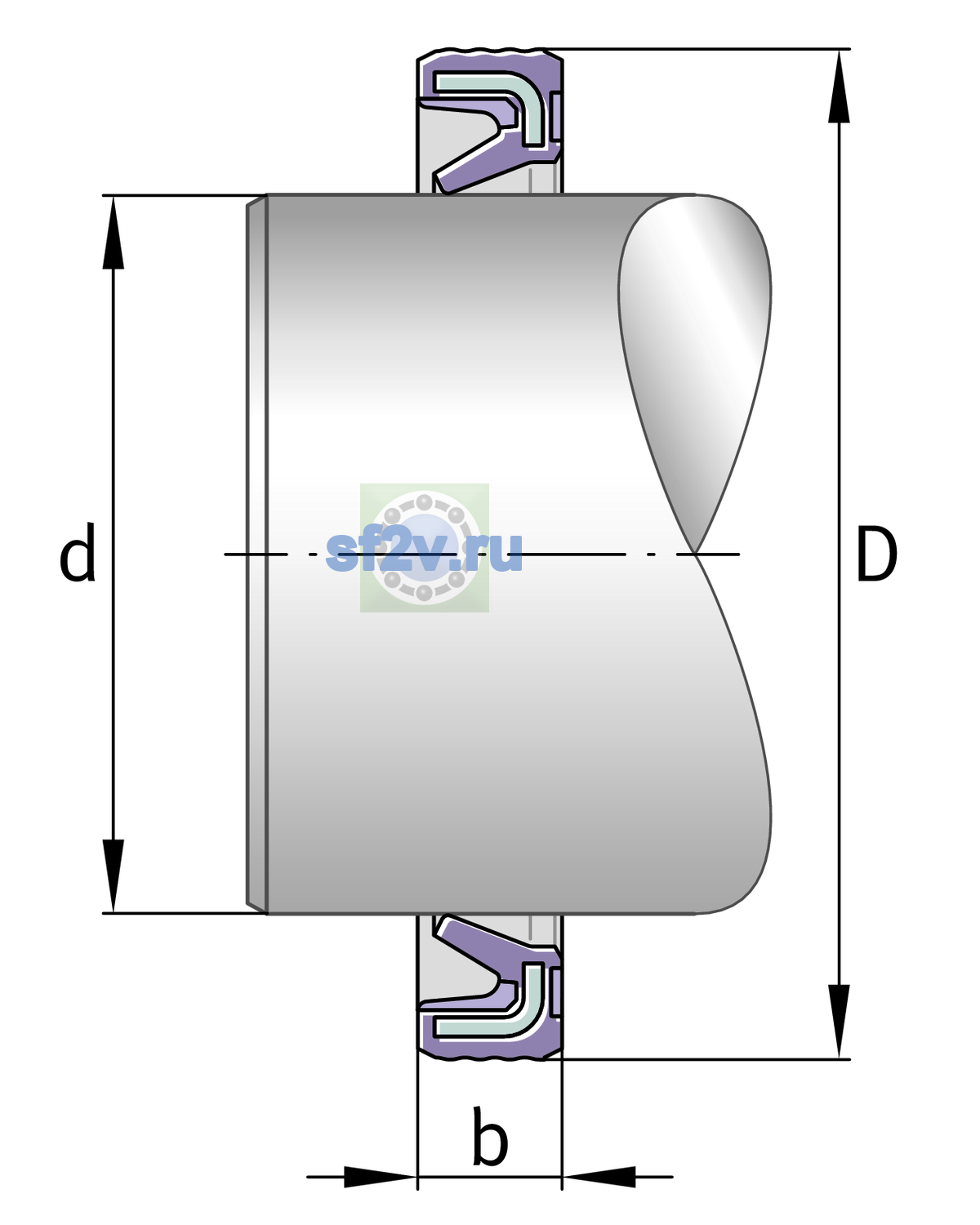 Схема подшипника G29X38X4