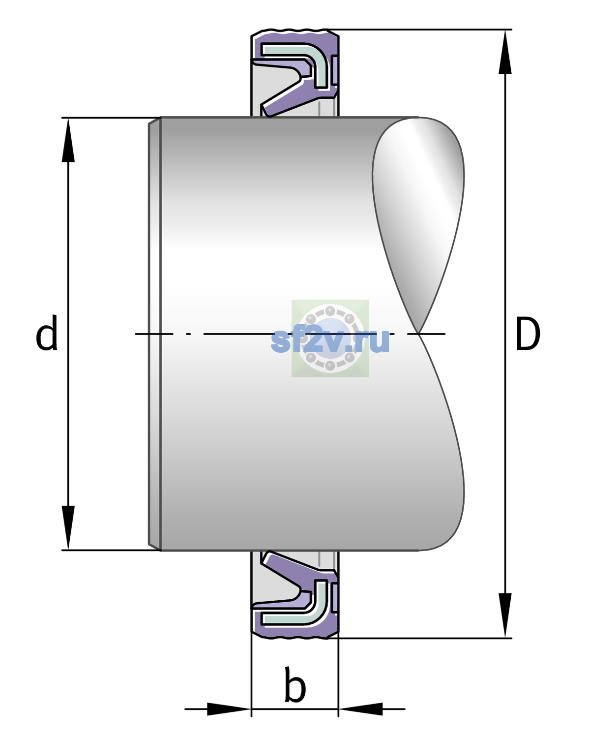 Схема подшипника G30X37X4