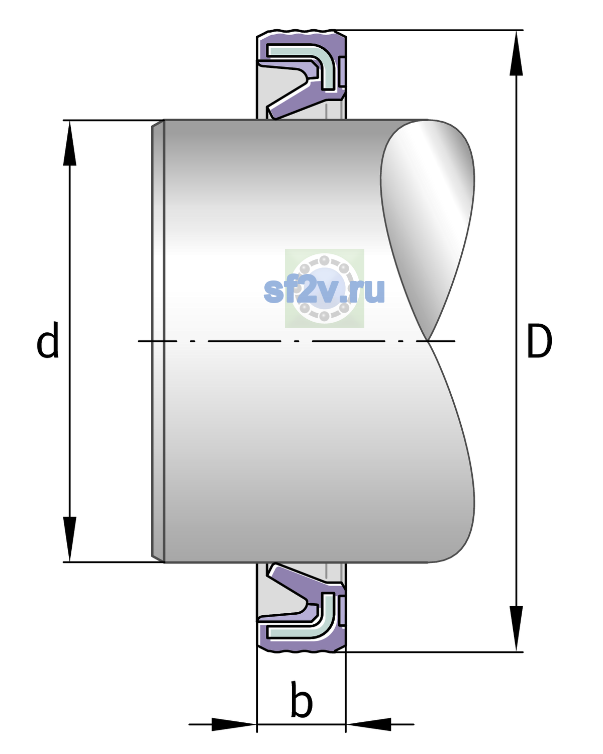 Схема подшипника G30X40X4