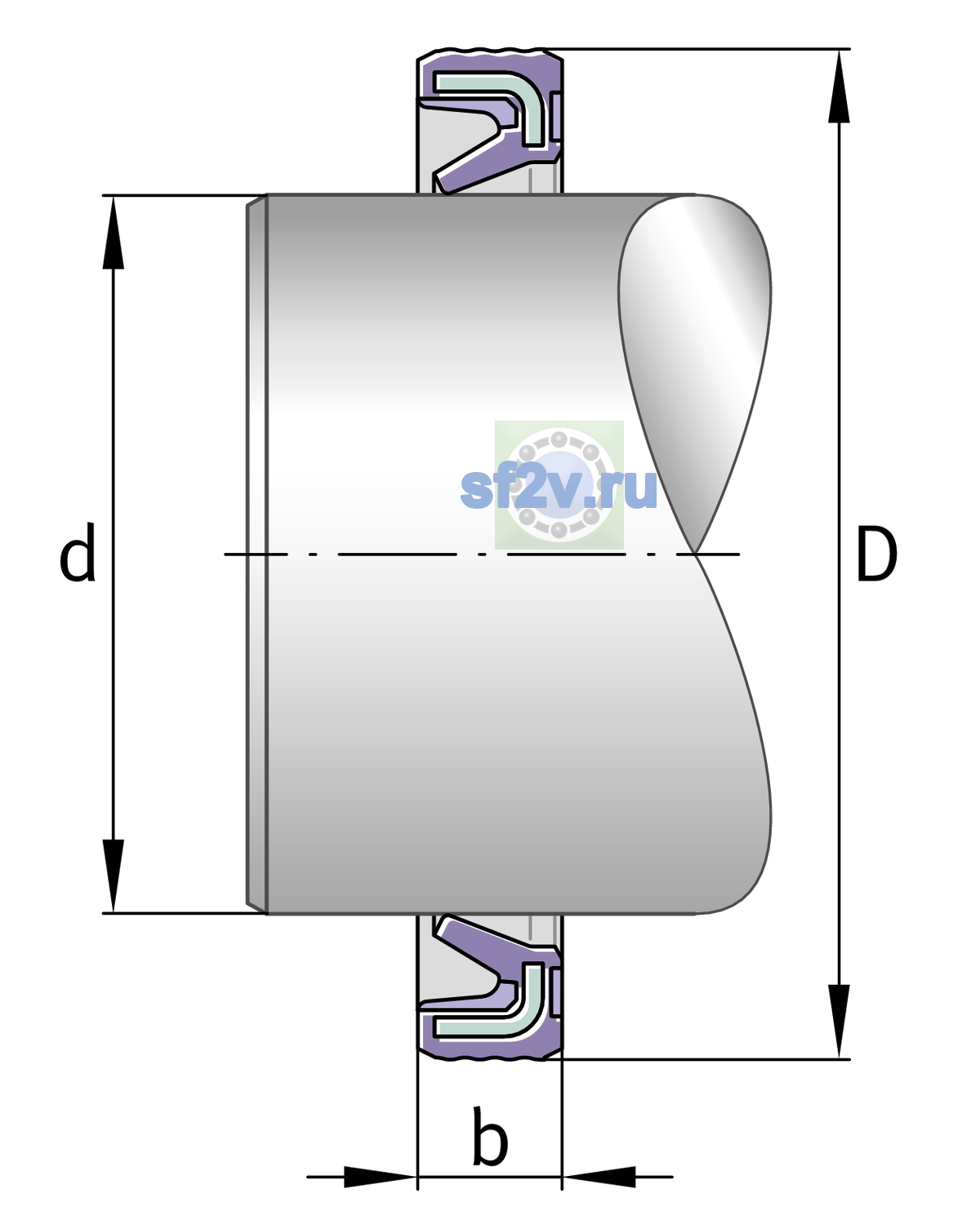 Схема подшипника G32X42X4