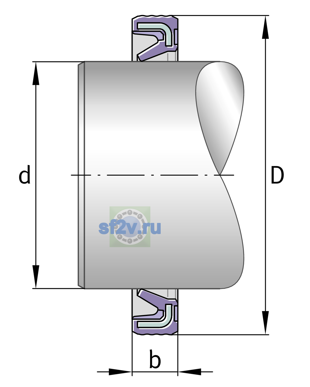 Схема подшипника G32X45X4