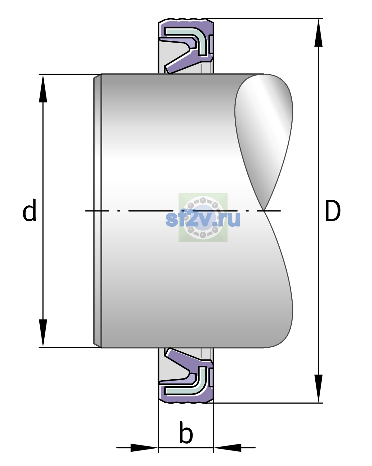 Схема подшипника G35X42X4