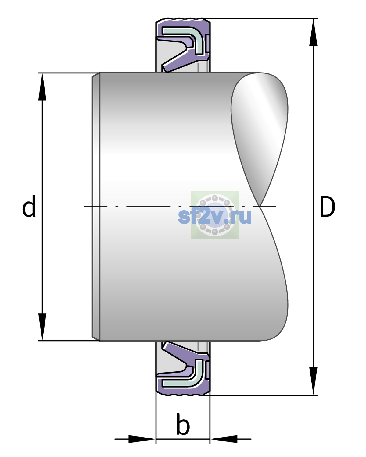 Схема подшипника G35X45X4