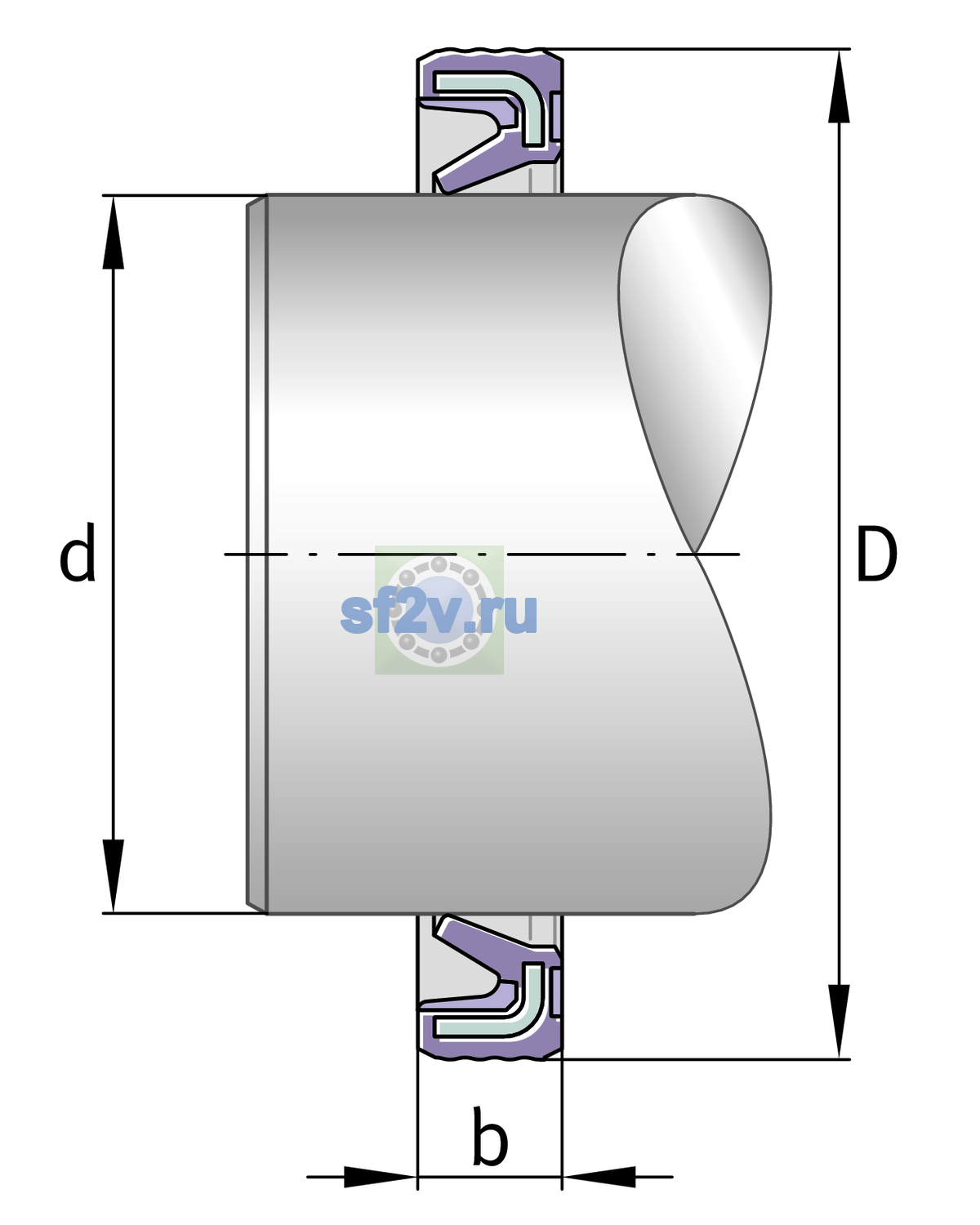 Схема подшипника G37X47X4
