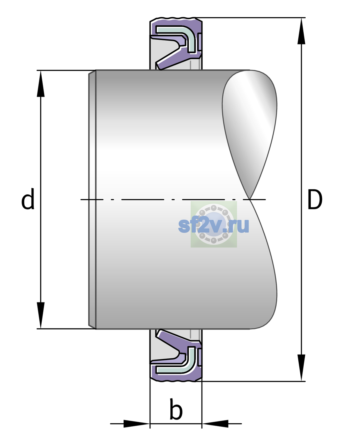 Схема подшипника G40X50X4