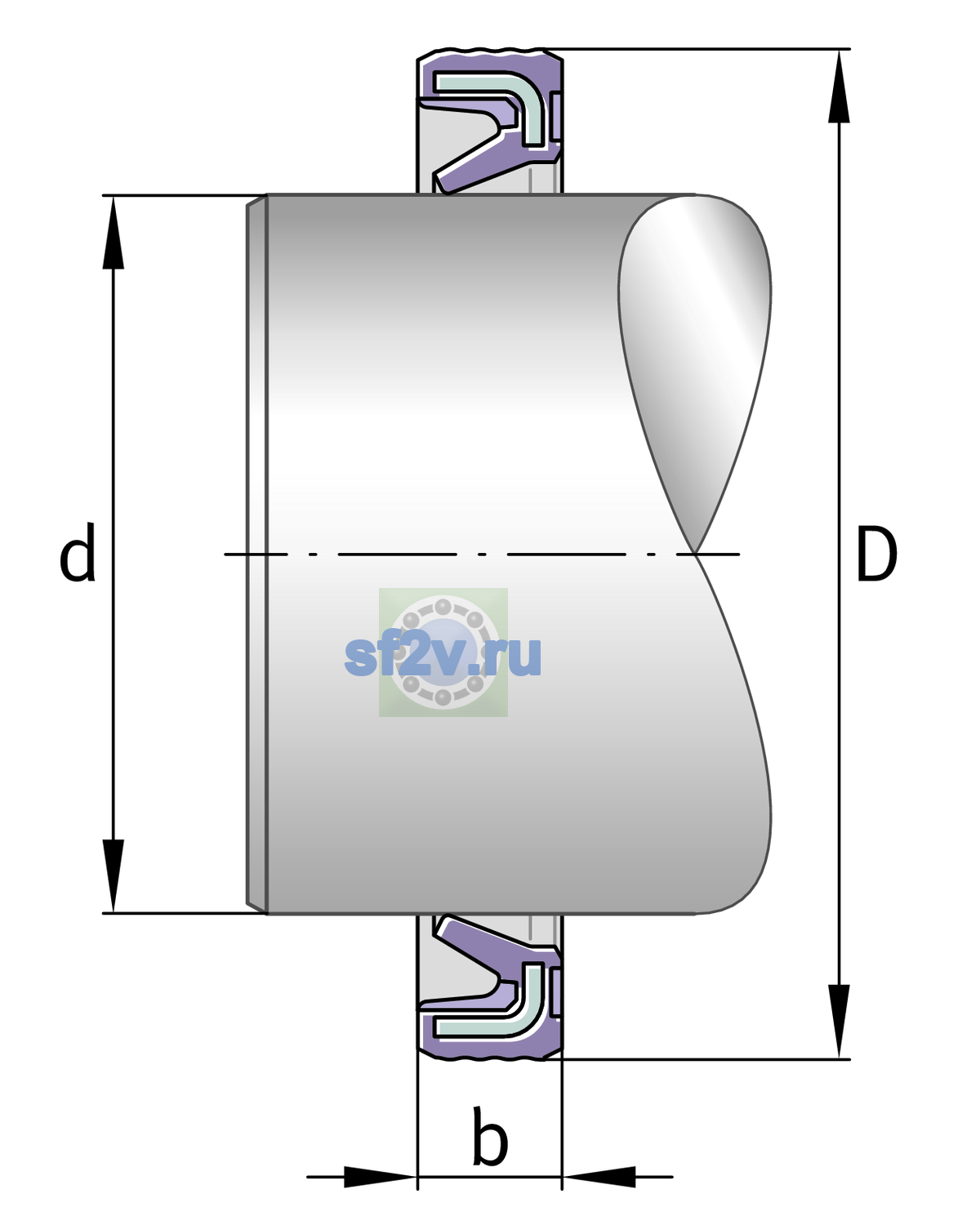 Схема подшипника G43X53X4