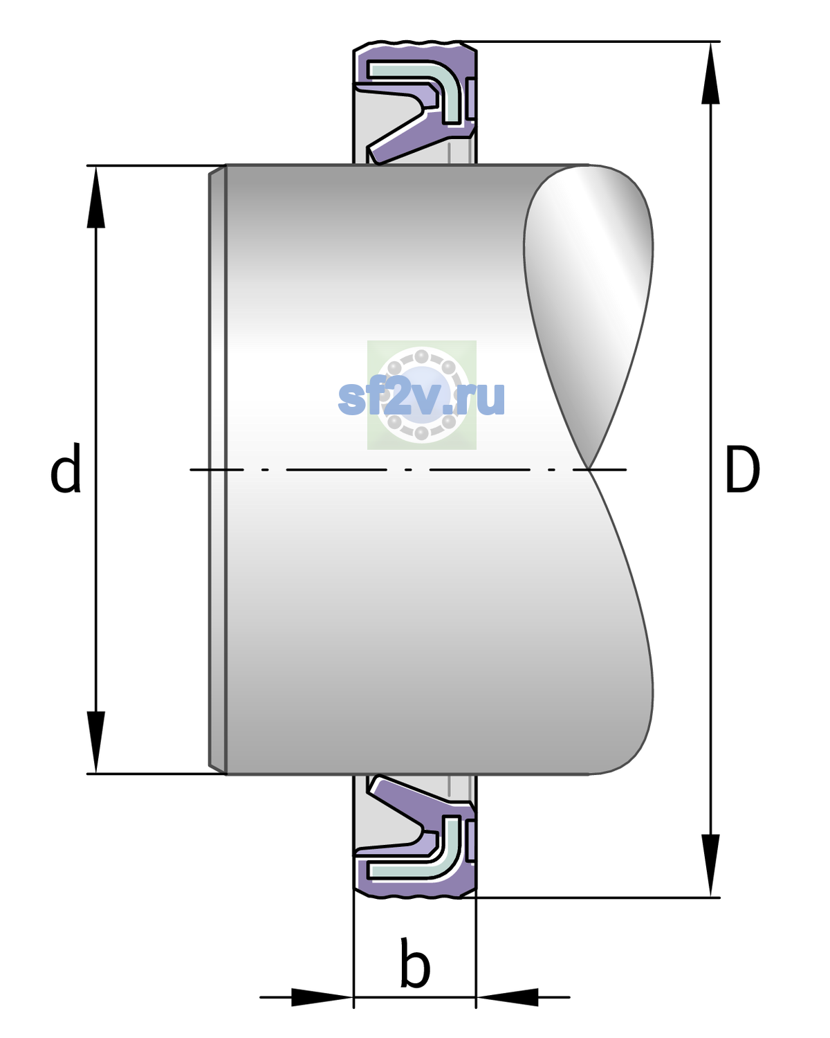 Схема подшипника G45X52X4