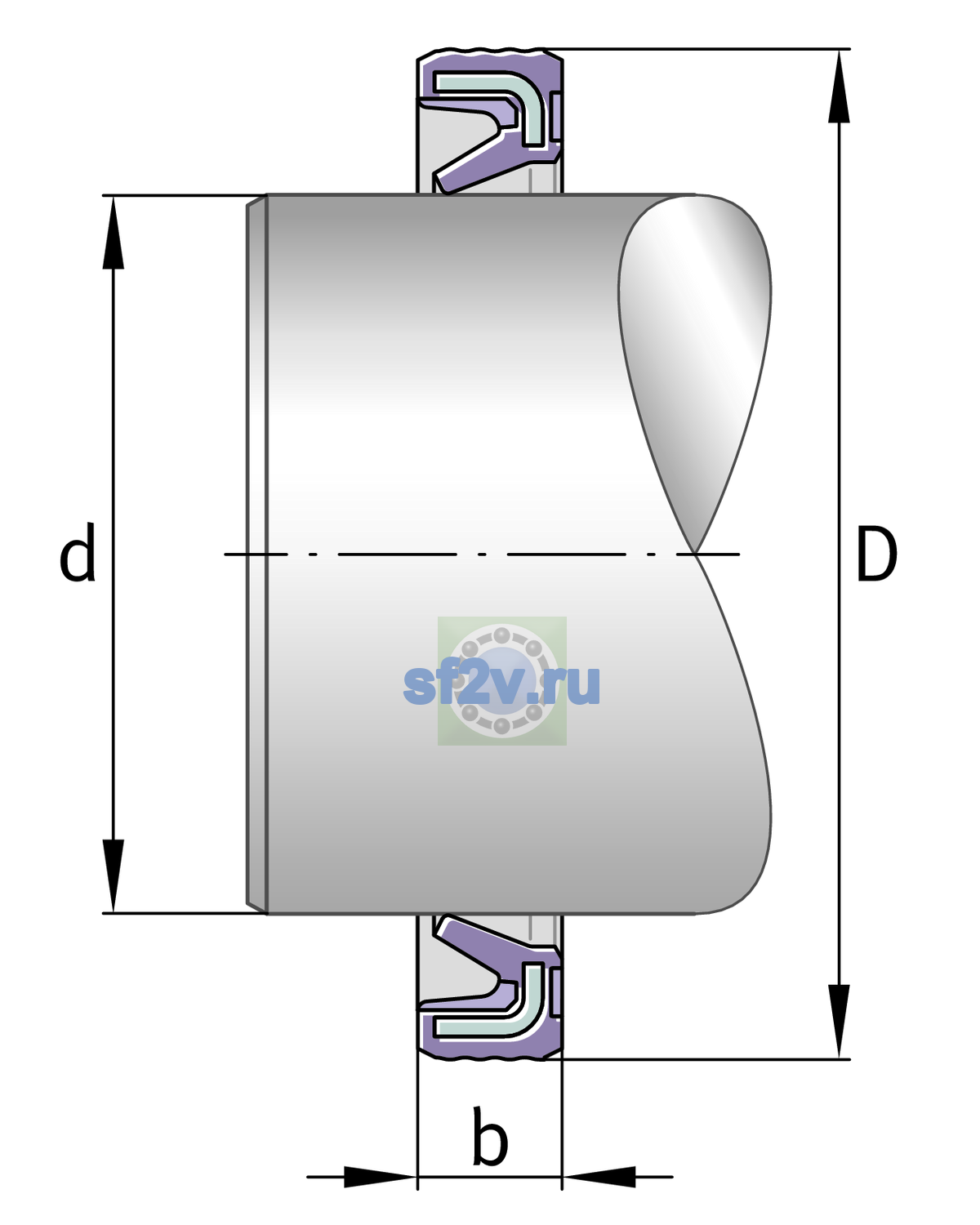 Схема подшипника G50X58X4