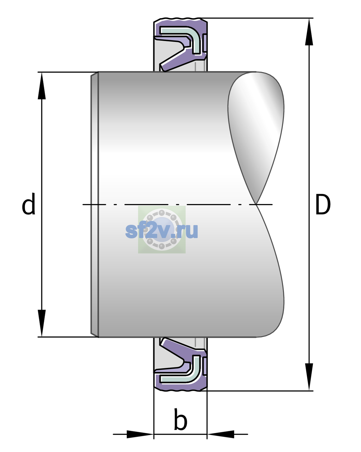 Схема подшипника G50X62X5