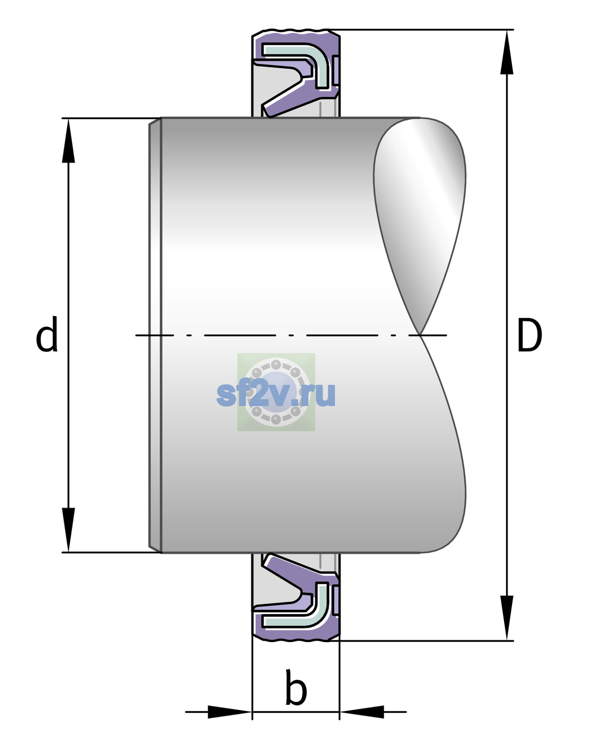 Схема подшипника G8X15X3