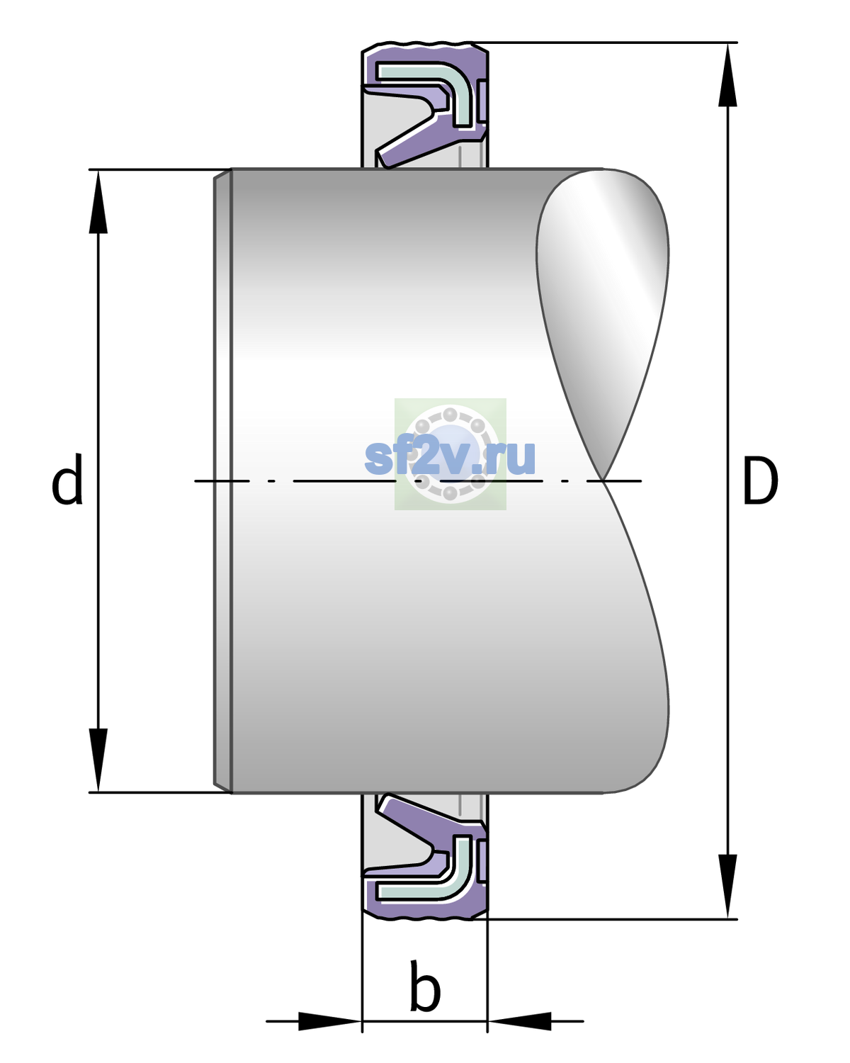Схема подшипника G9X16X3
