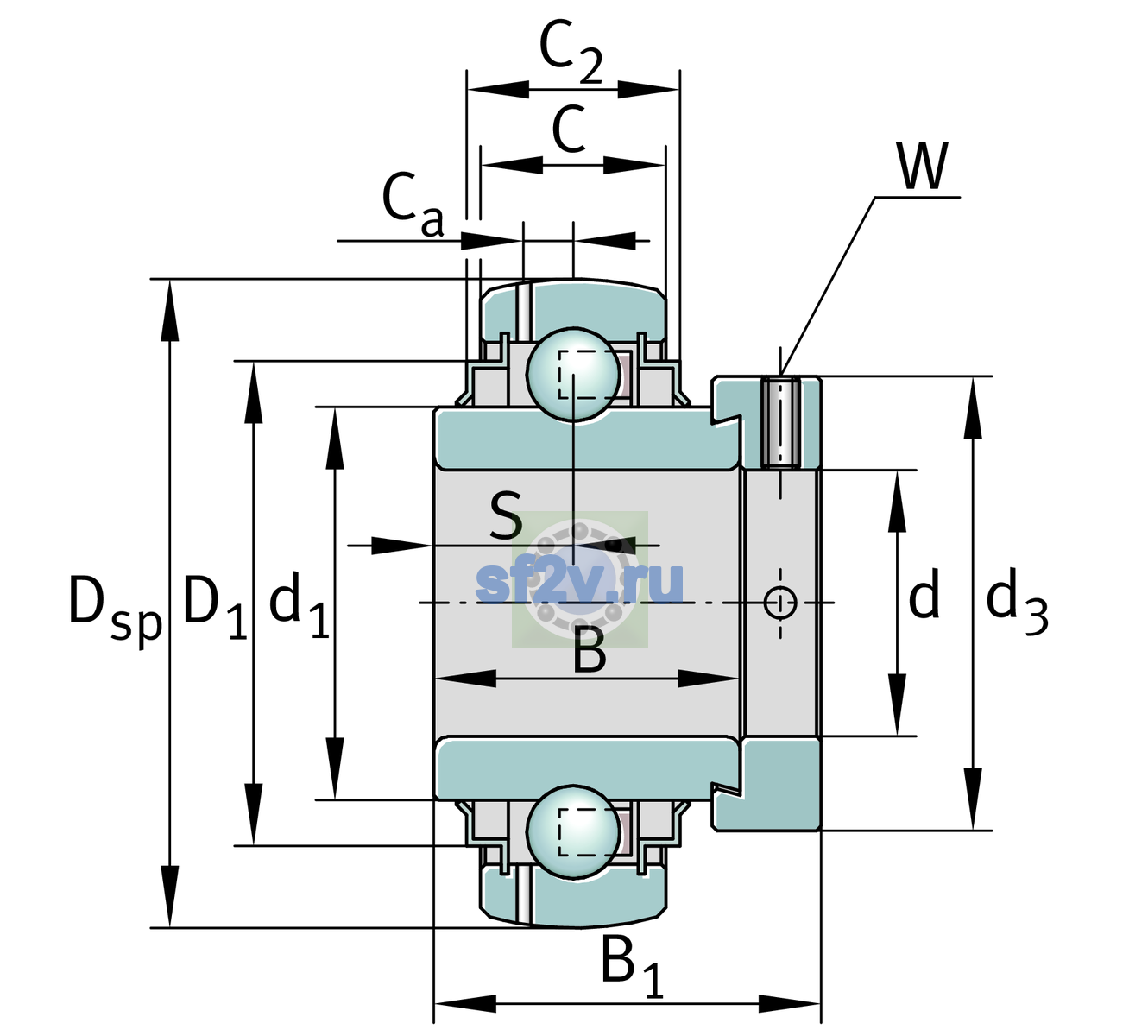 Схема подшипника GE20-XL-KRR-B
