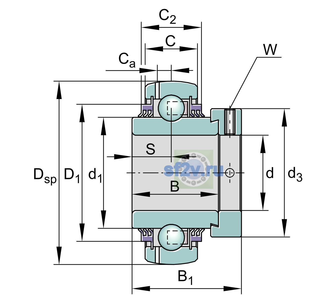 Схема подшипника GE20-XL-KTT-B