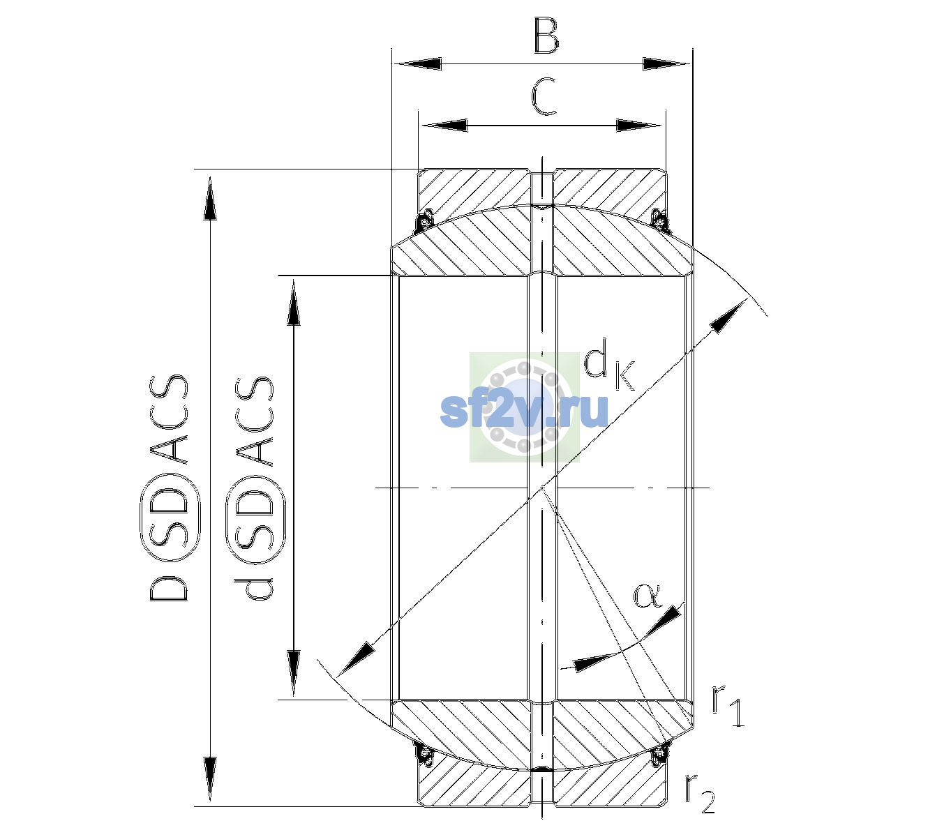 Схема подшипника GE200-DO-2TS