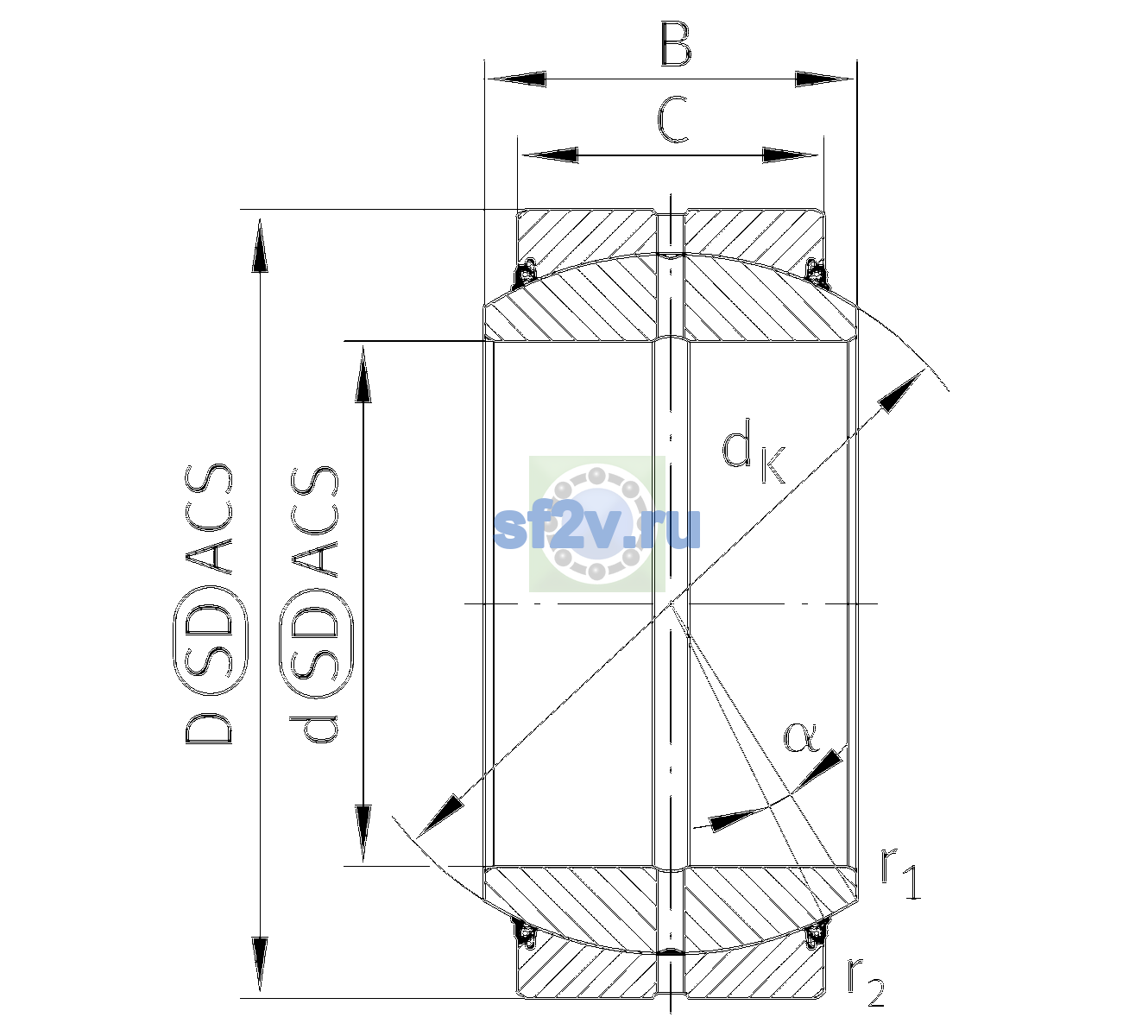 Схема подшипника GE240-DO-2TS
