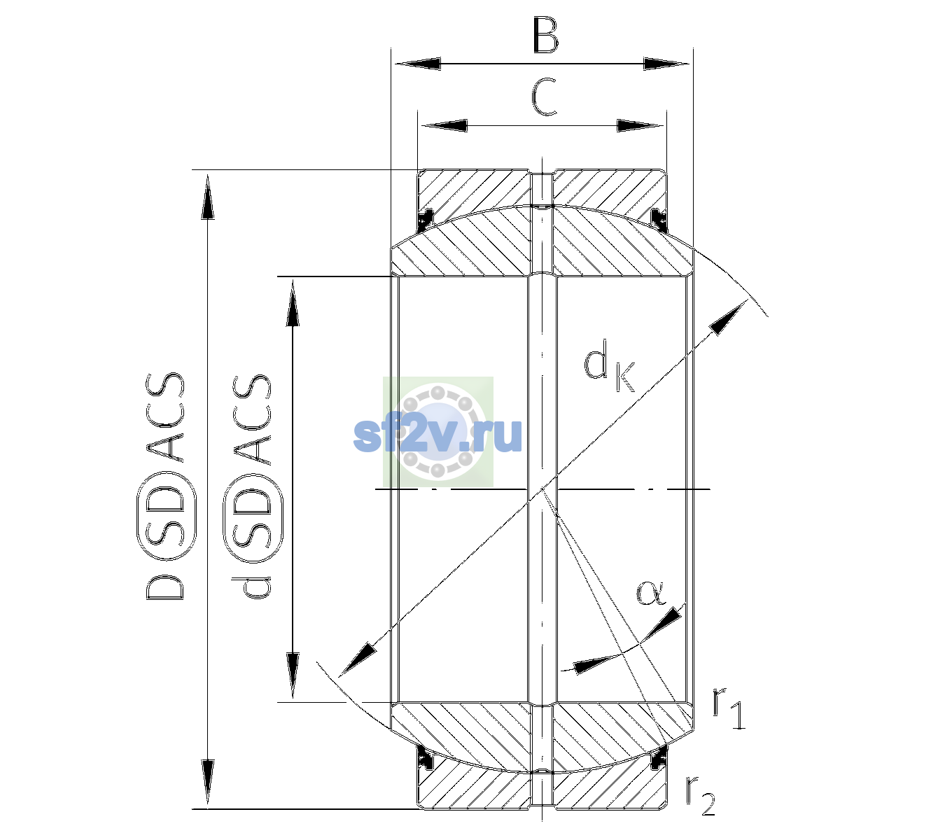 Схема подшипника GE25-DO-2RS
