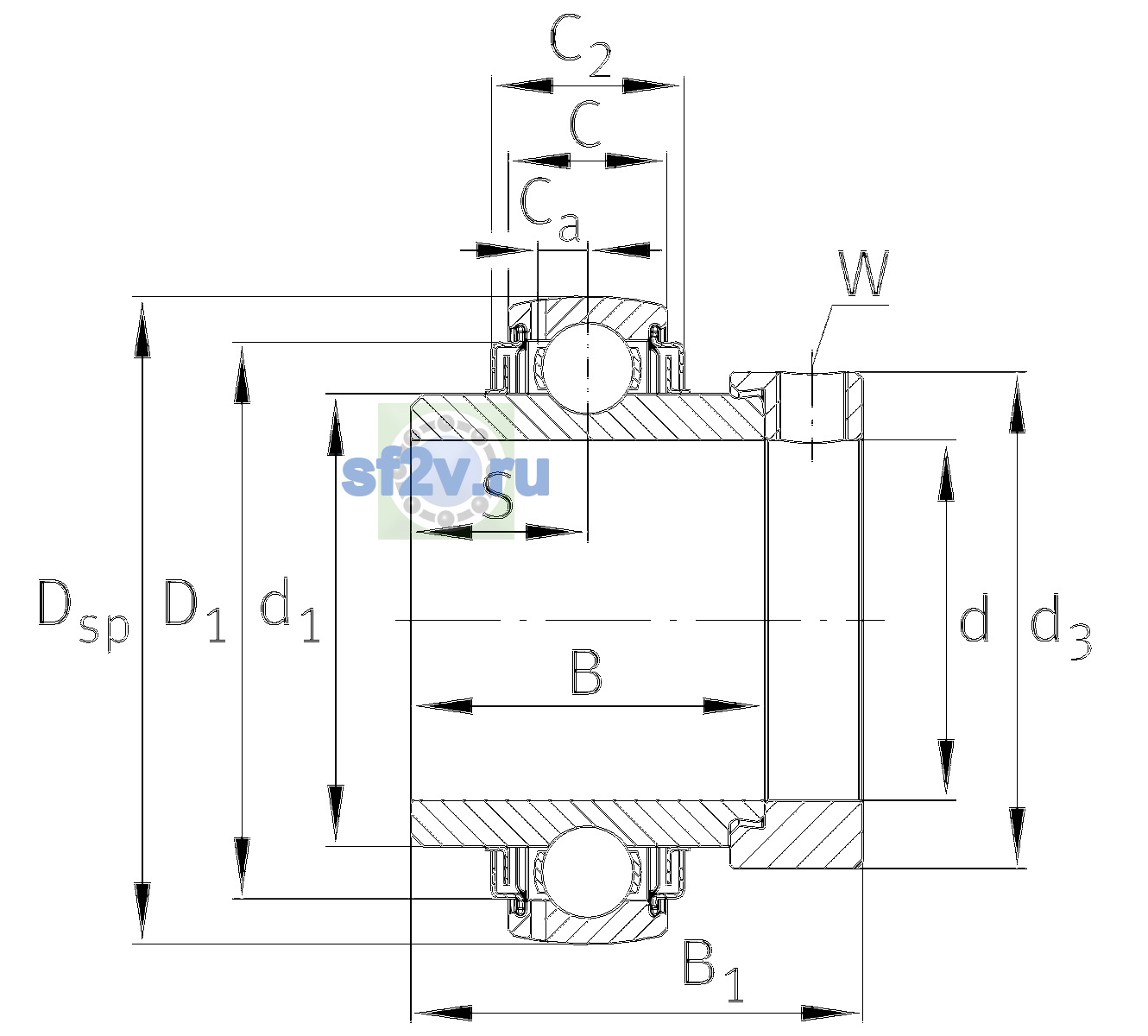 Схема подшипника GE25-XL-KLL-B