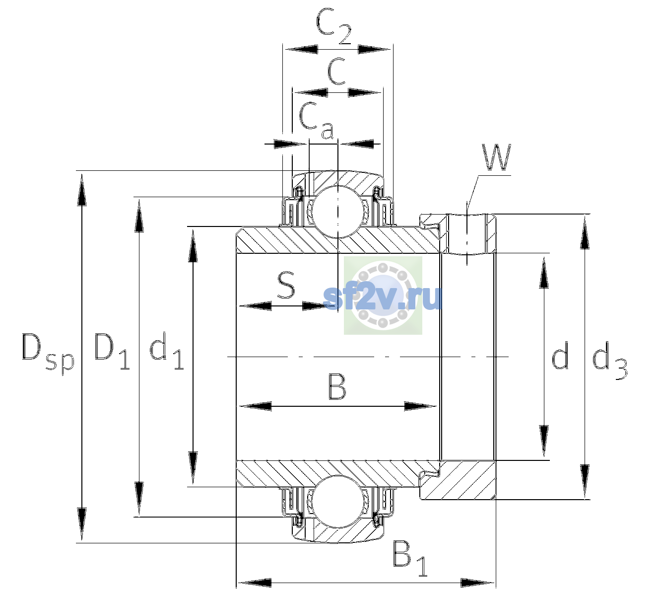 Схема подшипника GE25-XL-KLL-B-FA164
