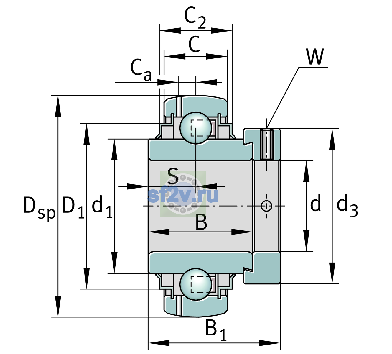 Схема подшипника GE25-XL-KRR-B