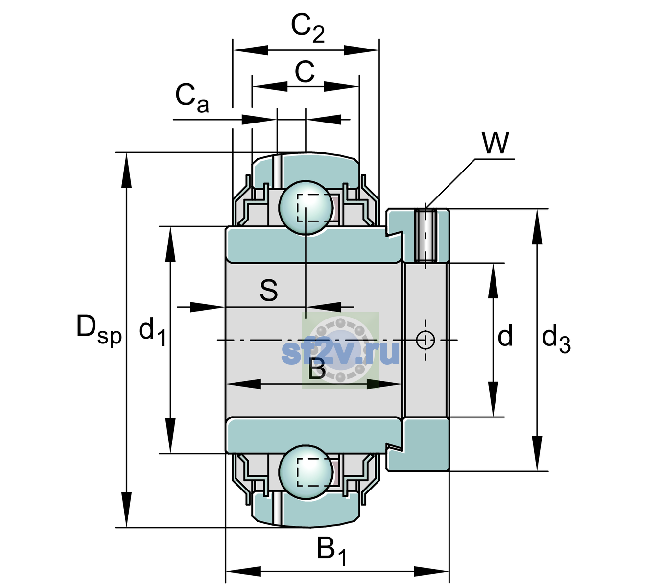 Схема подшипника GE25-XL-KRR-B-2C