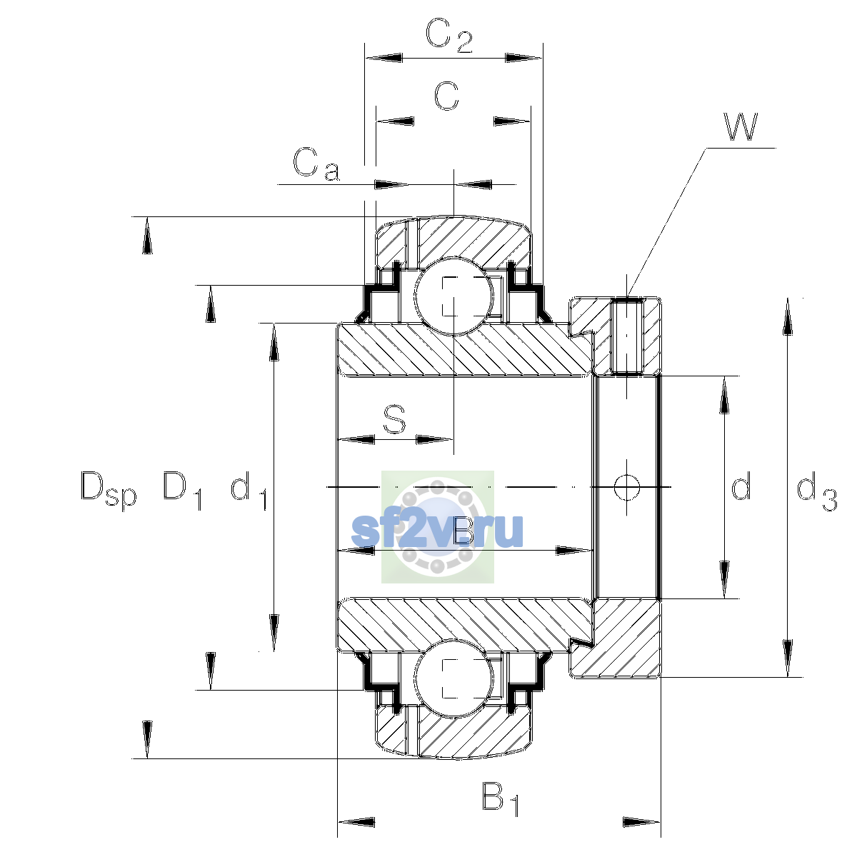 Схема подшипника GE25-XL-KRR-B-FA101