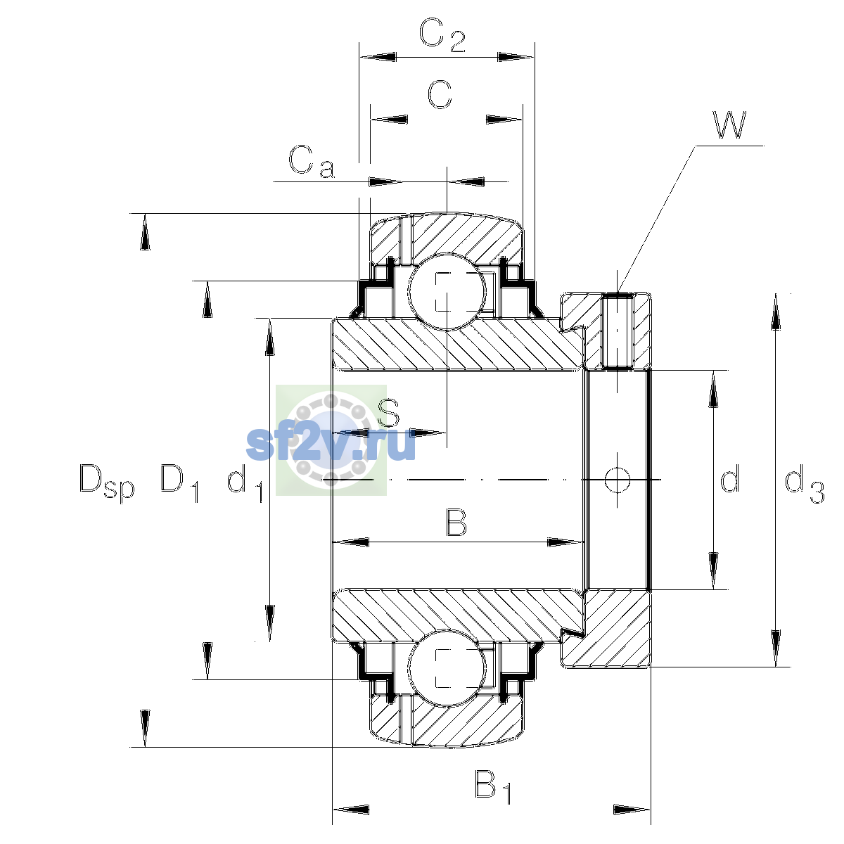 Схема подшипника GE25-XL-KRR-B-FA164