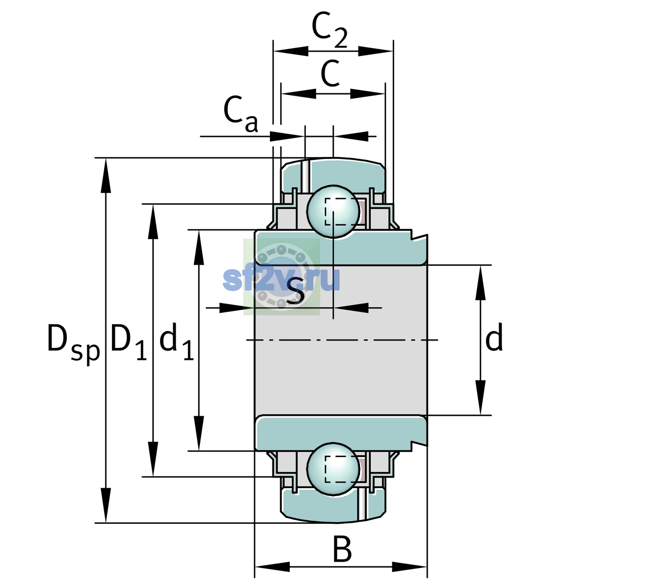 Схема подшипника GE25-XL-KRR-B-OSE