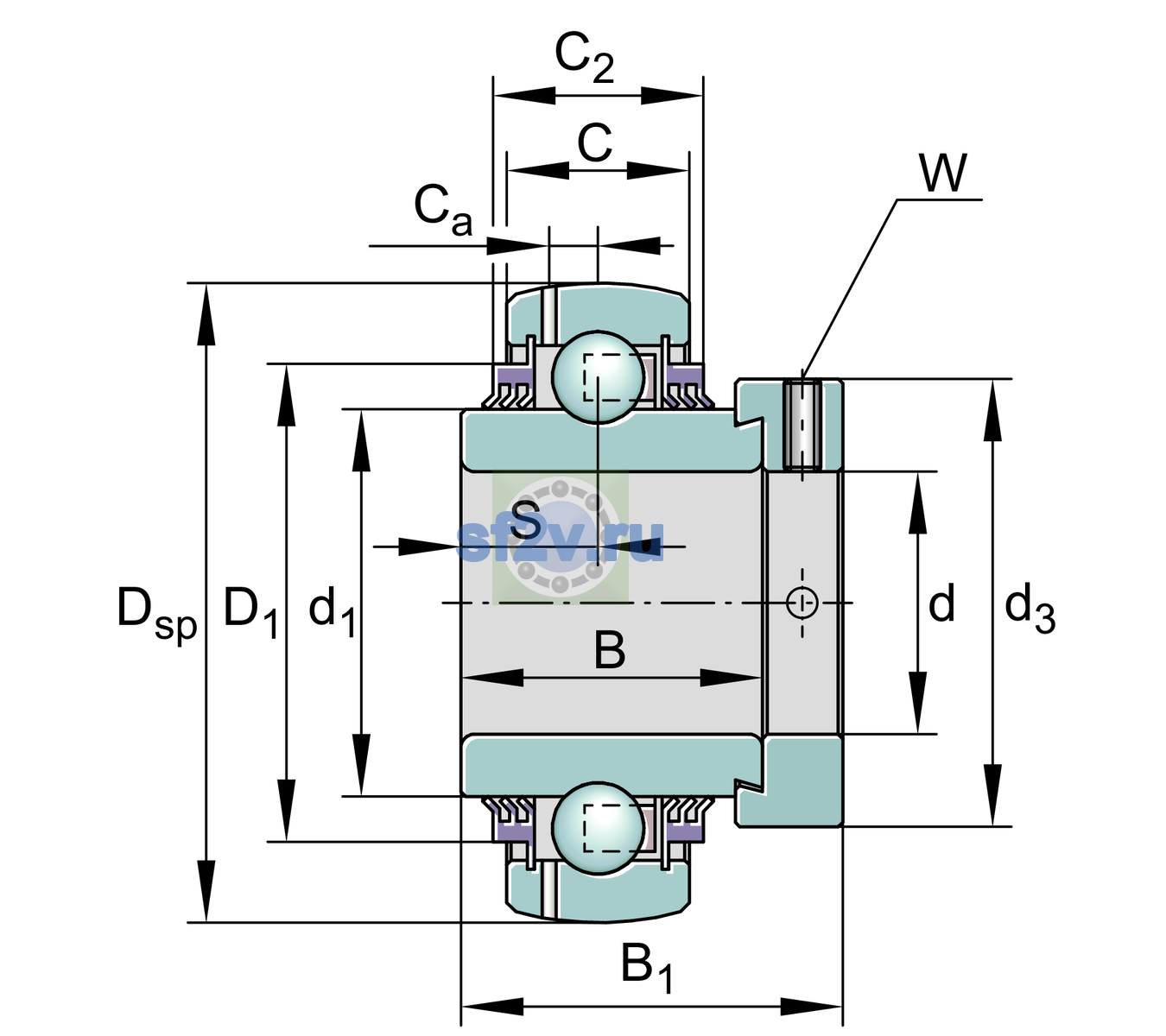 Схема подшипника GE25-XL-KTT-B