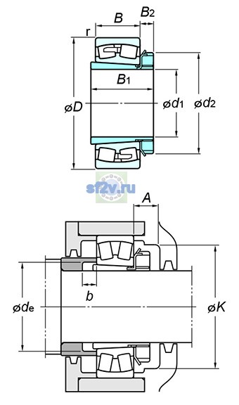 Фото подшипника 22205RZK+H305X