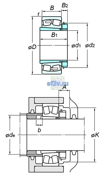 Фото подшипника 22208RZK+H308X