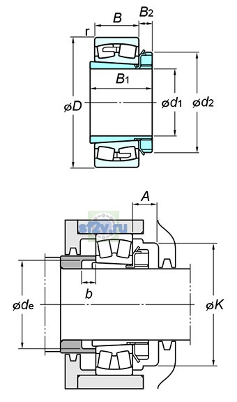 Фото подшипника 22210RZK+H310X