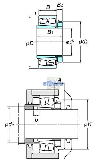 Фото подшипника 22217RZK+H317X