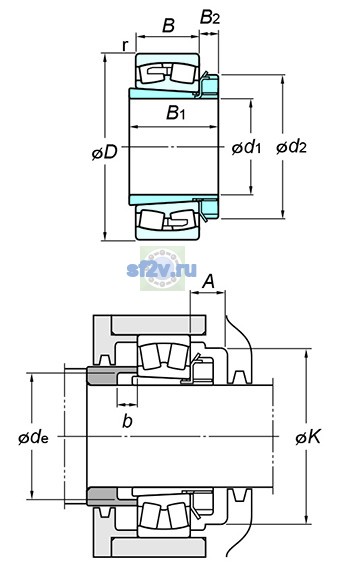 Фото подшипника 22222RZK+H322X