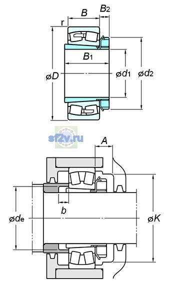 Фото подшипника 22240RRK+H3140