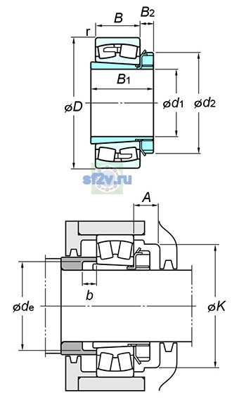 Фото подшипника 22309RZK+H2309X