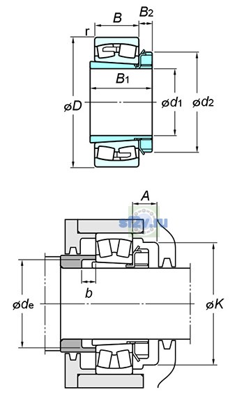 Фото подшипника 22319RZK+H2319X