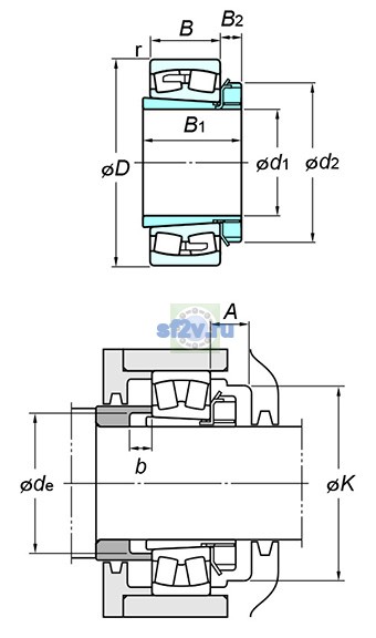Фото подшипника 22322RZK+H2322X