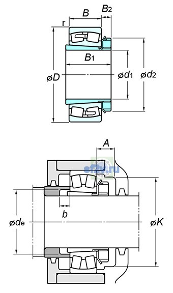 Фото подшипника 22330RK+H2330