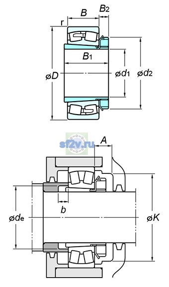 Фото подшипника 22332RHAK+H2332